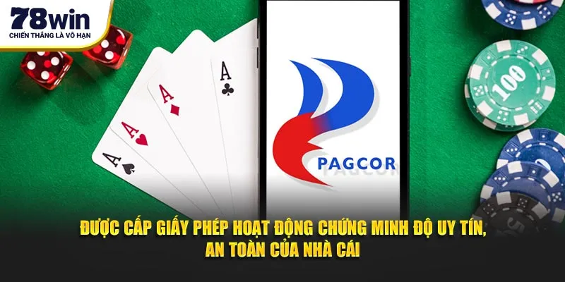 Giấy phép hoạt động 78WIN - Bảo đảm an toàn người chơi 2 Được cấp giấy phép hoạt động an toàn chứng minh độ uy tín nhà cái